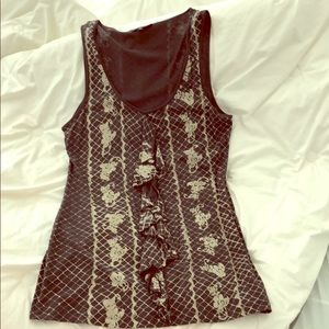 Frilly cotton gray tank